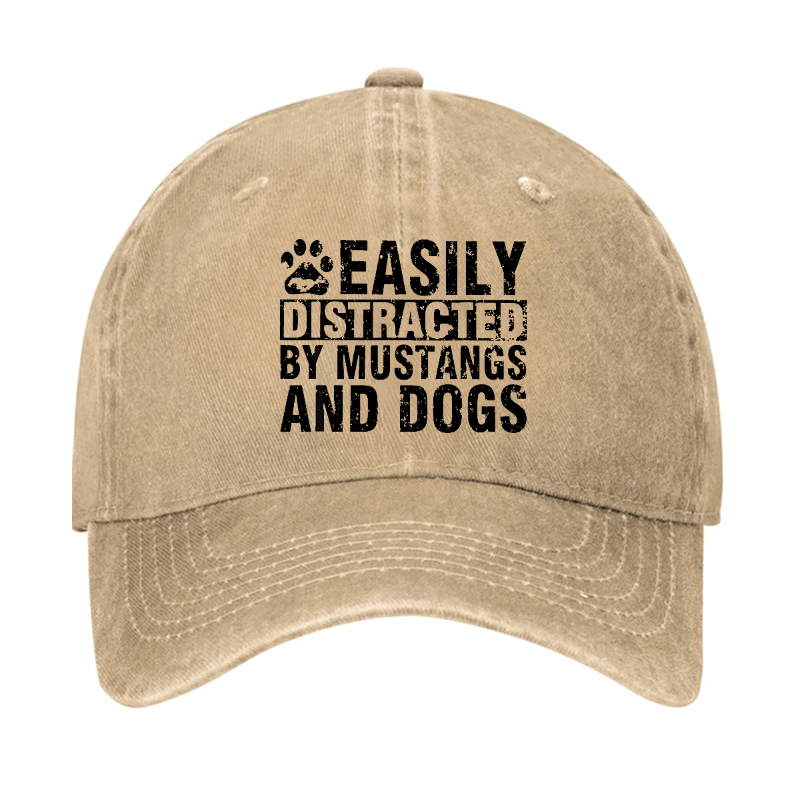 Easily Distracted By Mustangs And Dogs Cap