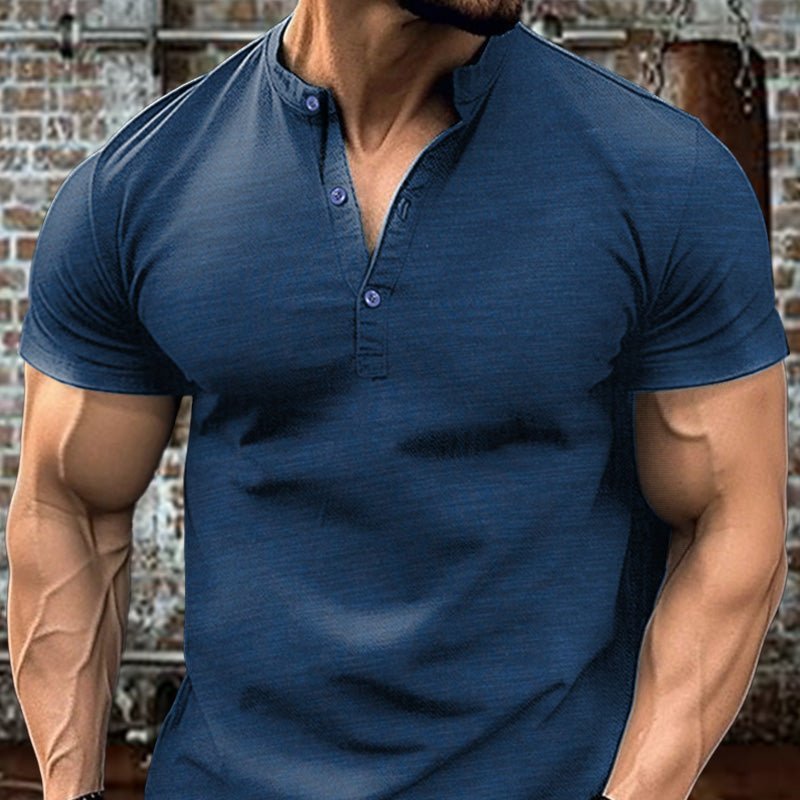 Maturelion Classical Cotton Essential Henley Shirt