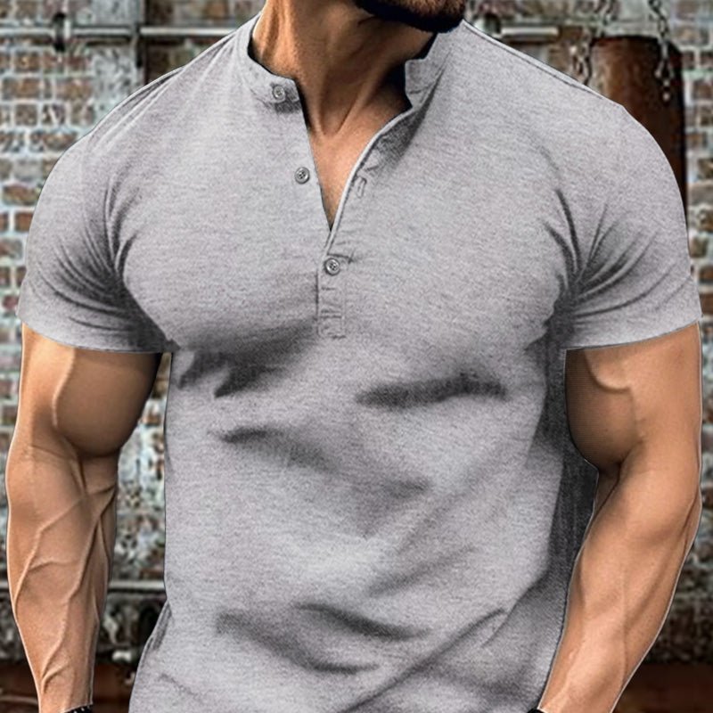 Maturelion Classical Cotton Essential Henley Shirt