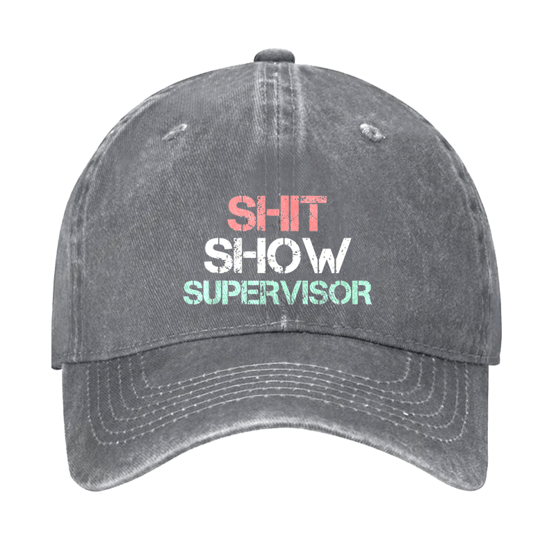 Shit Show Supervisor Funny Text Letters Adjustable Cap