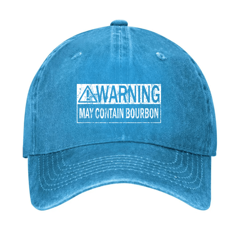 Warning May Contain Bourbon Funny Drinking Cap