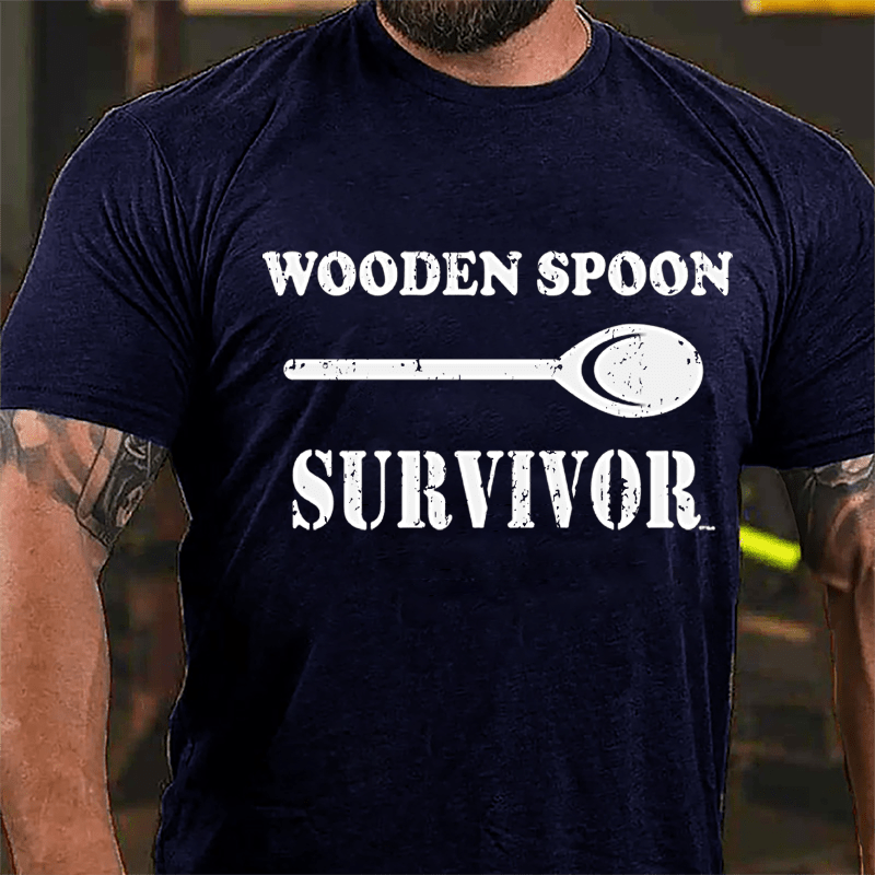 Wooden Spoon Survivor Funny Cotton T-shirt