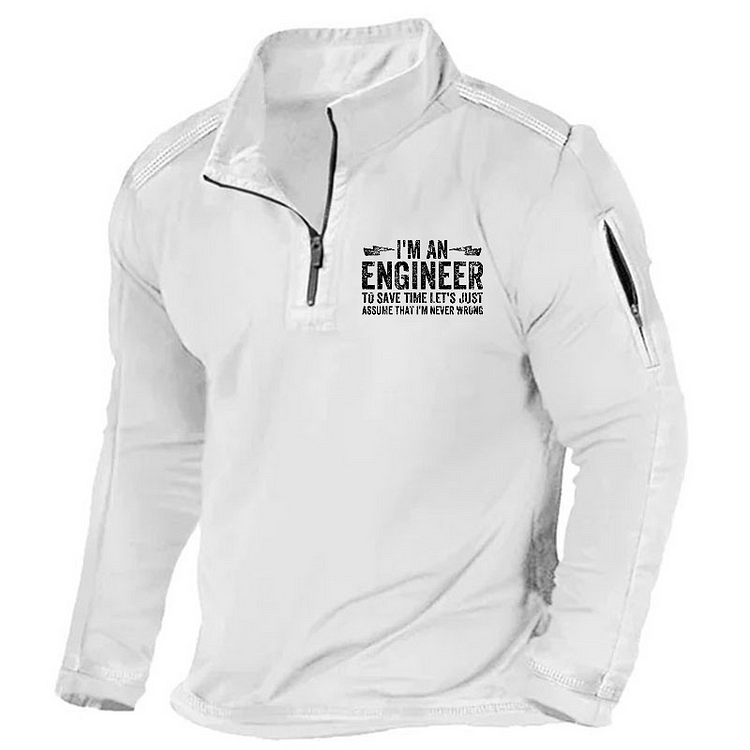 Maturelion Men's Henley Shirt I'm An Engineer To Save Time Let's Just Assume That I'm Never Wrong Henley Shirt