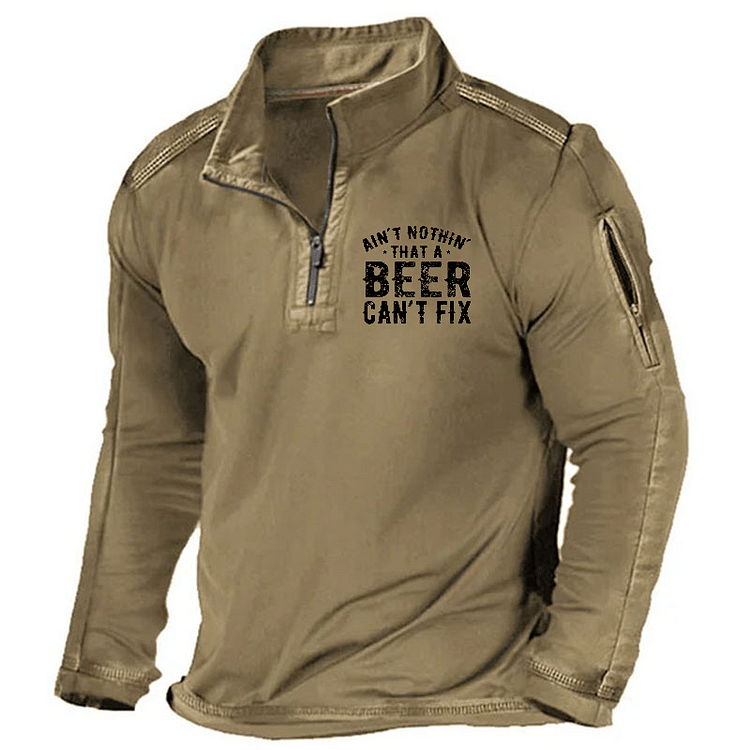 Maturelion Men's Henley Shirt Ain't Nothing That A Beer Can't Fix Henley Shirt