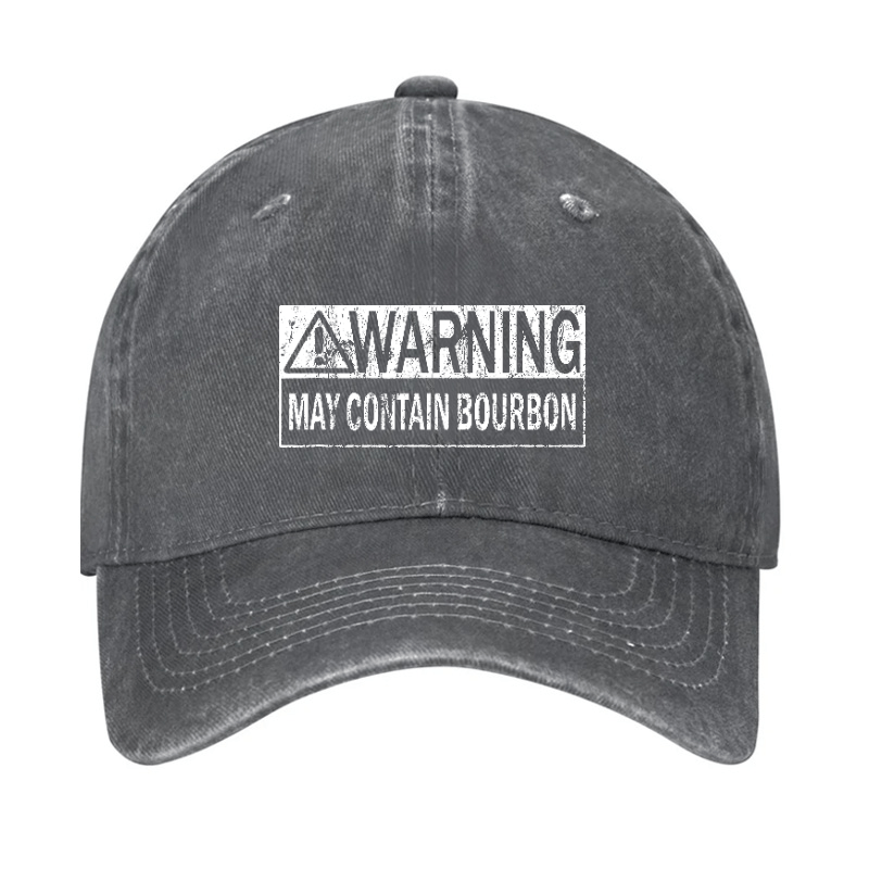 Warning May Contain Bourbon Funny Drinking Cap