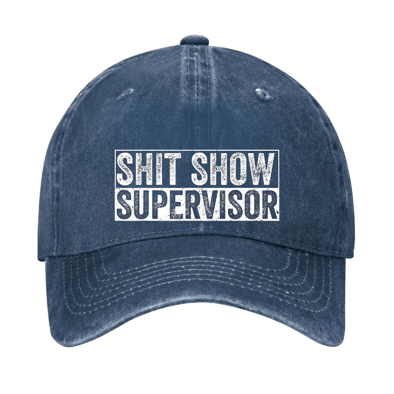 Shit Show Supervisor Funny Text Letters Adjustable Cap