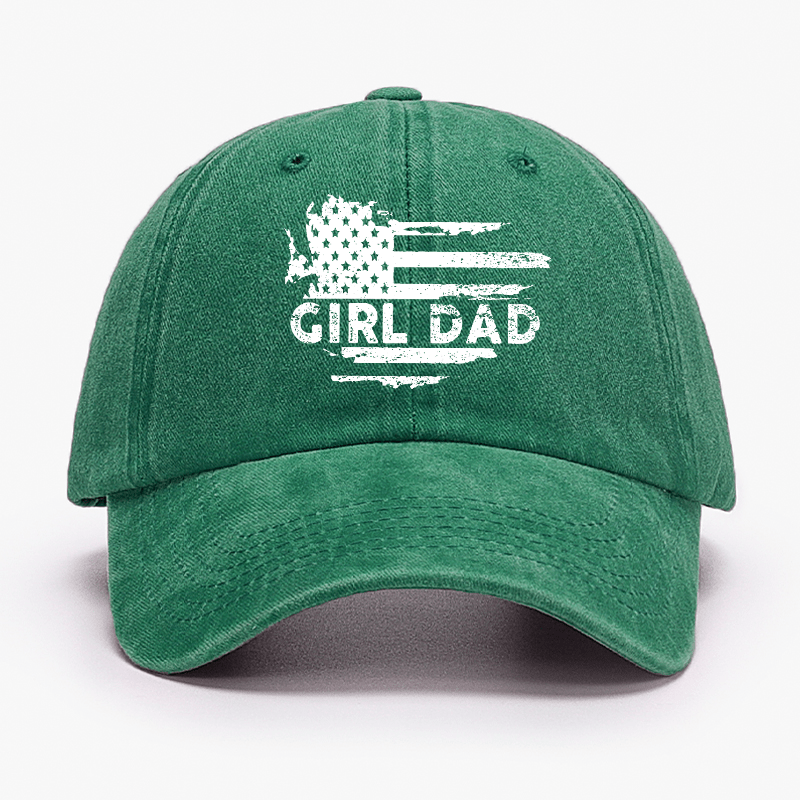 Girl Dad With Flag Print Funny Father Gift Cap