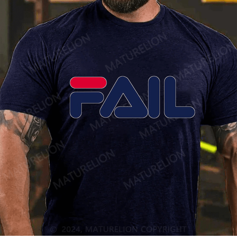 Maturelion Fila Fail T Shirt Funny 90's Parody Size Large