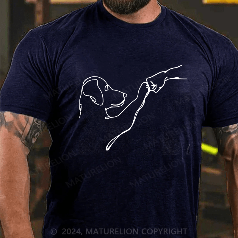 Maturelion Dog Fist Bump Funny Cotton T-Shirt