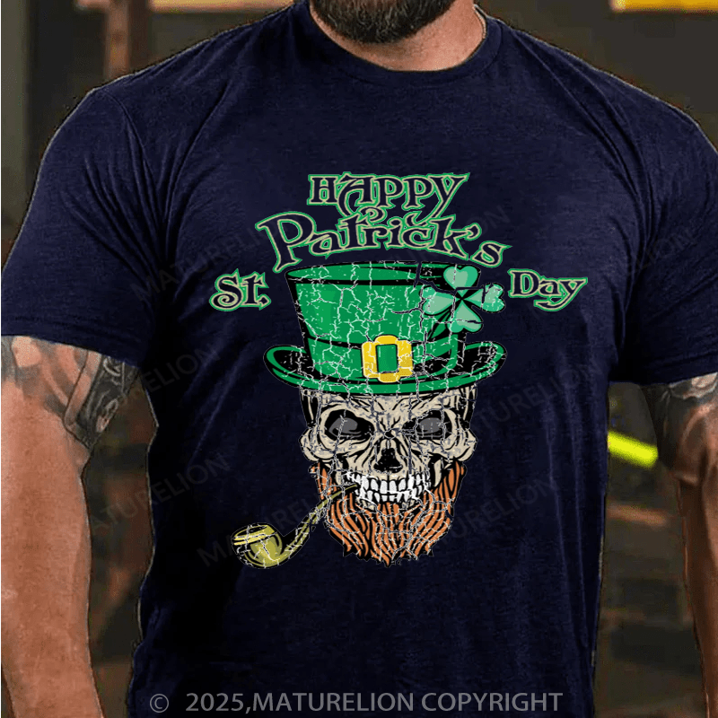 Maturelion St Patrick's T-shirt Awesome Happy St Patrick's Day Shirt With A Vintage Skull T-Shirt