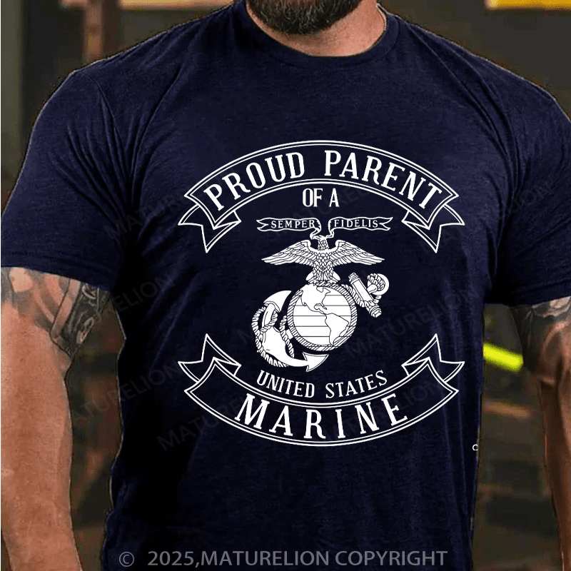 Maturelion Men's T-shirt USMC Proud Mom & Dad T-shirt