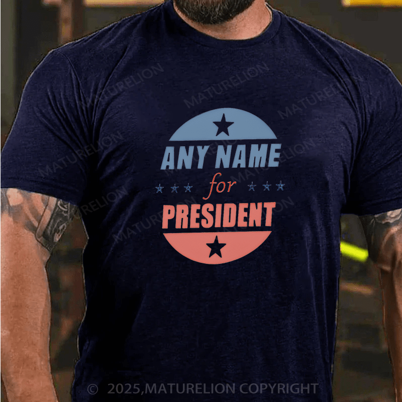 Maturelion Men¡®s T-shirt Personalized Name President T-Shirt  Cotton T-shirt