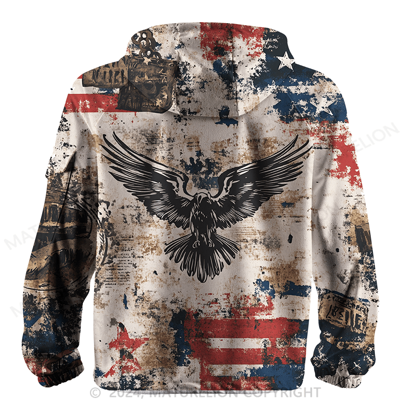 Maturelion 3D American Flag Veteran Hoodie