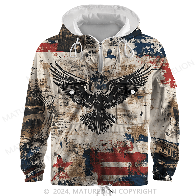 Maturelion 3D American Flag Veteran Hoodie