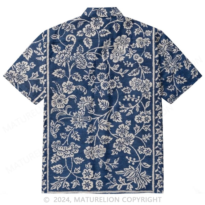 Maturelion Floral Print Summer Shirt