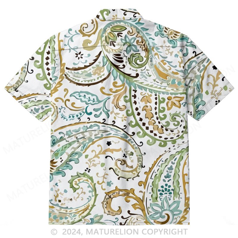 Maturelion Short sleeve loose printed shirt for men