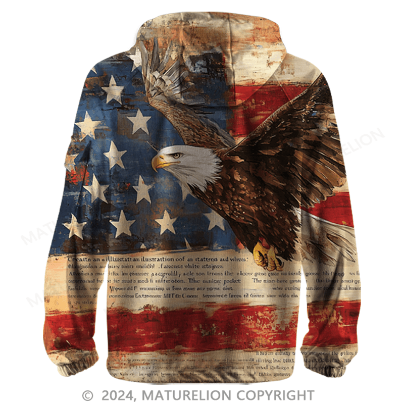 Maturelion Men's Hoodie 3D Patriotic Veteran Hoodie