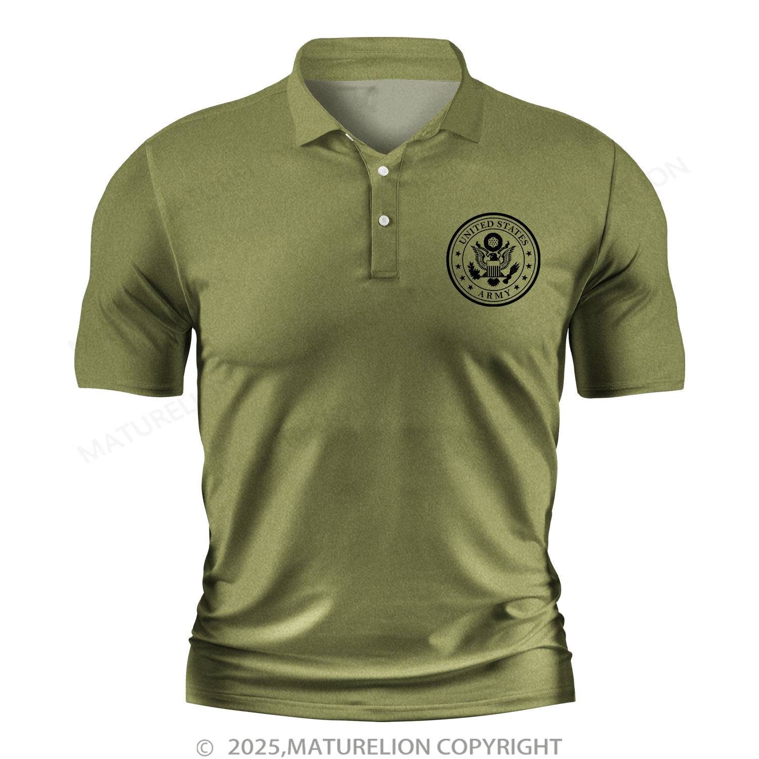 Maturelion Men's Polo Shirt U.S. Army V-Neck Polo Shirt