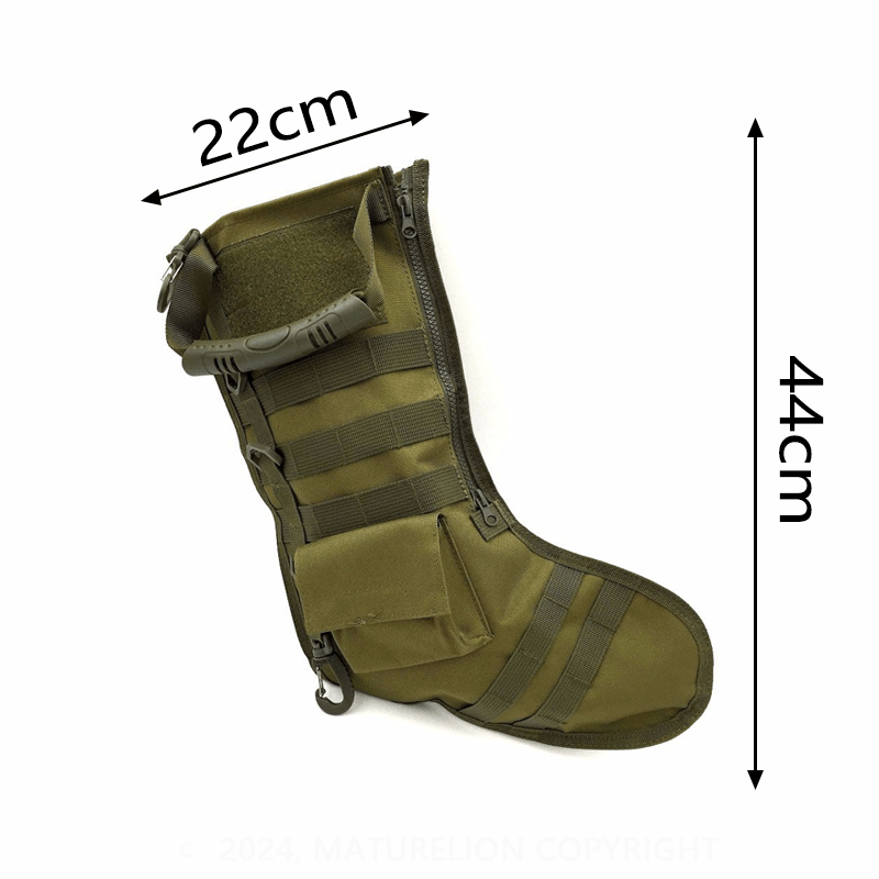 Maturelion Tactical Christmas Stocking, with Flag Patch MOLLE Webbing