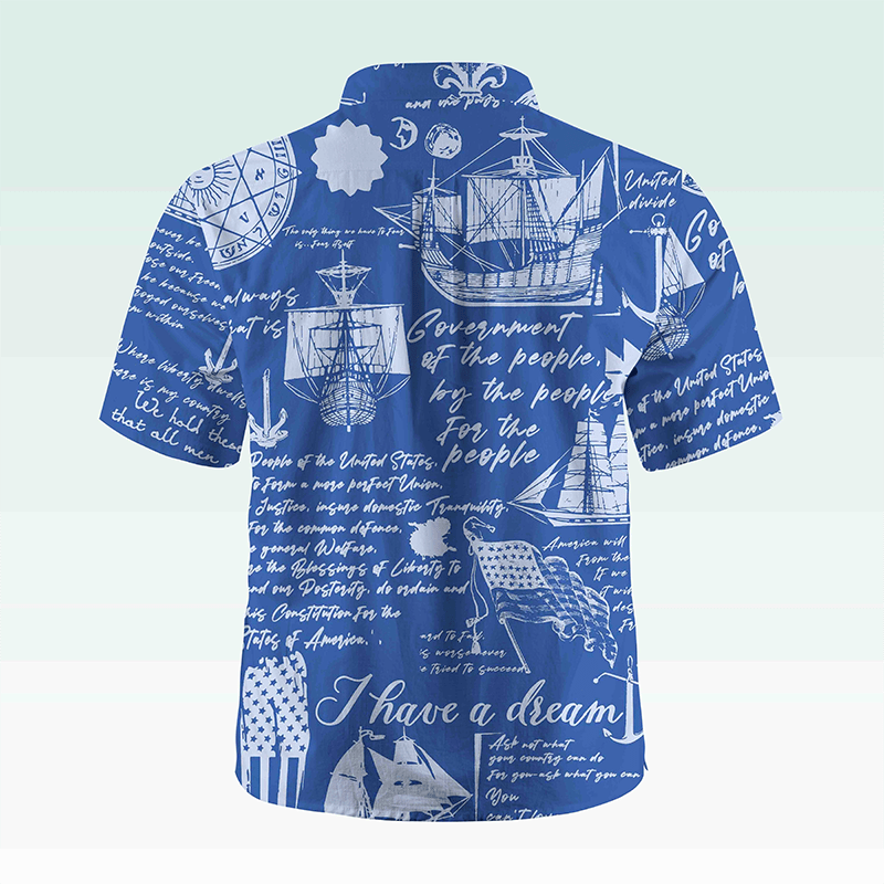 Maturelion Men's Hawaiian Shirt Helloice Steampunk Gold Compass Print Short Sleeve Hawaiian Shirt