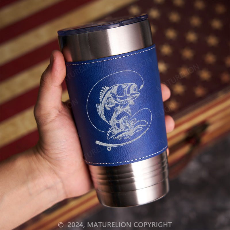 Maturelion Gone Fishing Leatherette Tumbler