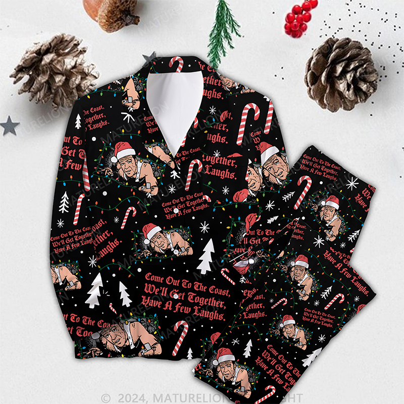 Maturelion Christmas Eve Cozy Funny Pajamas