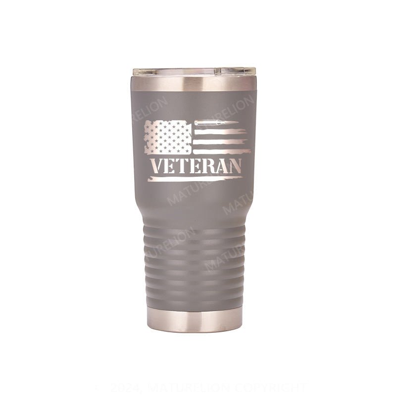 Maturelion Veteran Flag - Laser Etched Tumbler