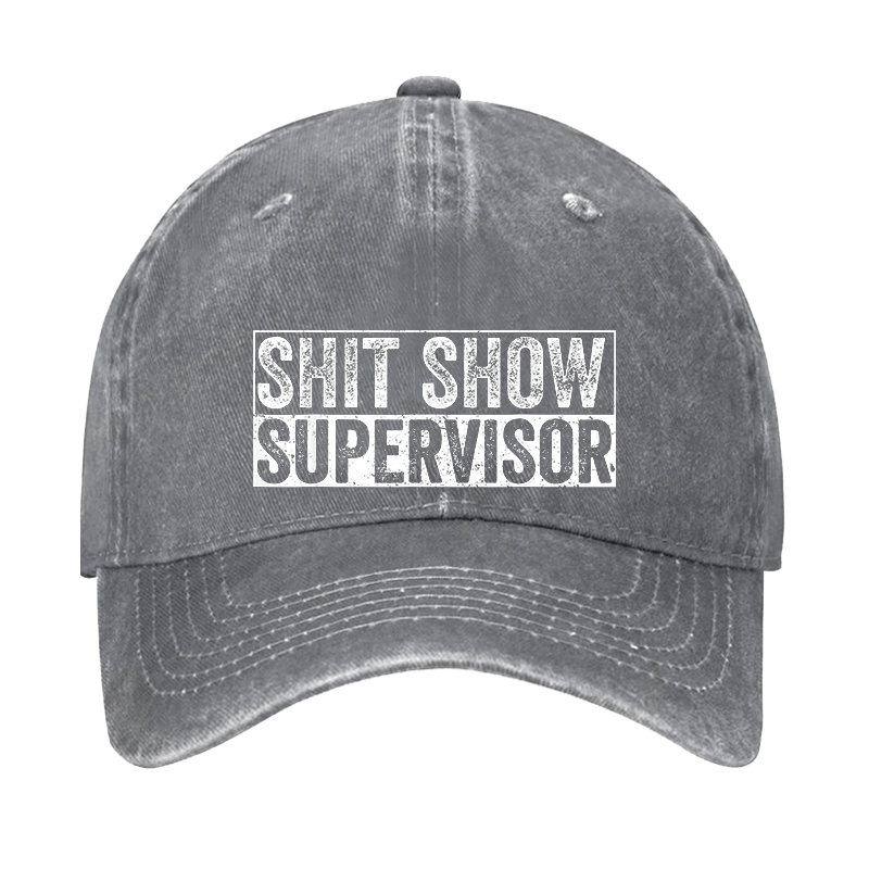 Shit Show Supervisor Funny Text Letters Adjustable Cap