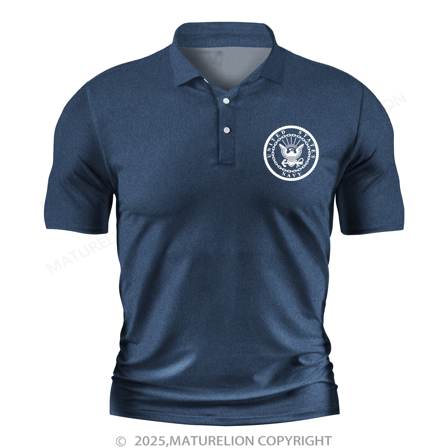 Maturelion Men's Polo Shirt U.S. Navy V-Neck Polo Shirt