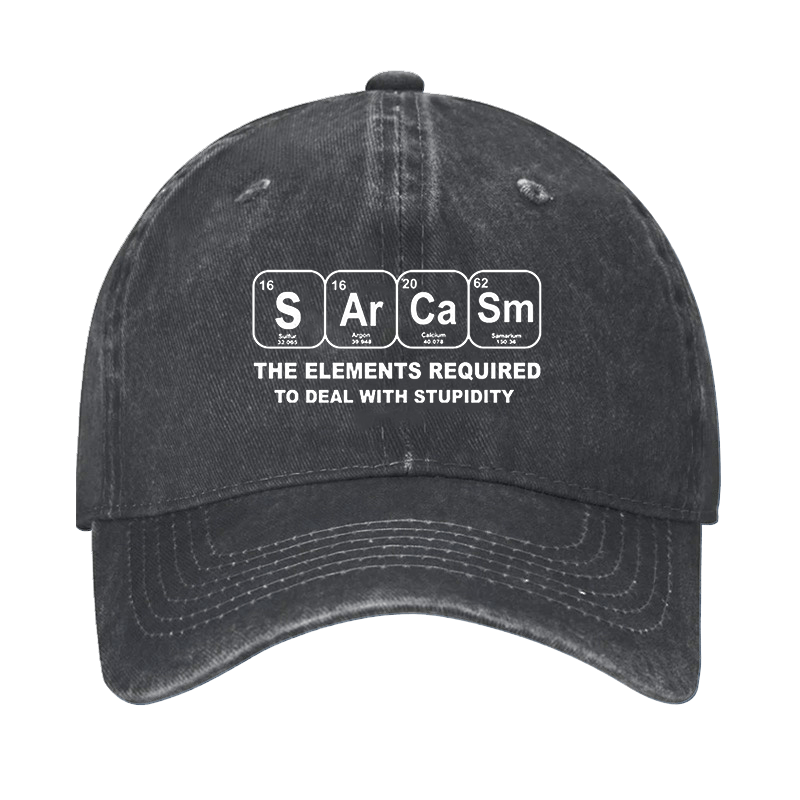 Sarcasm The Elements Required To Deal With Stupidity Cap