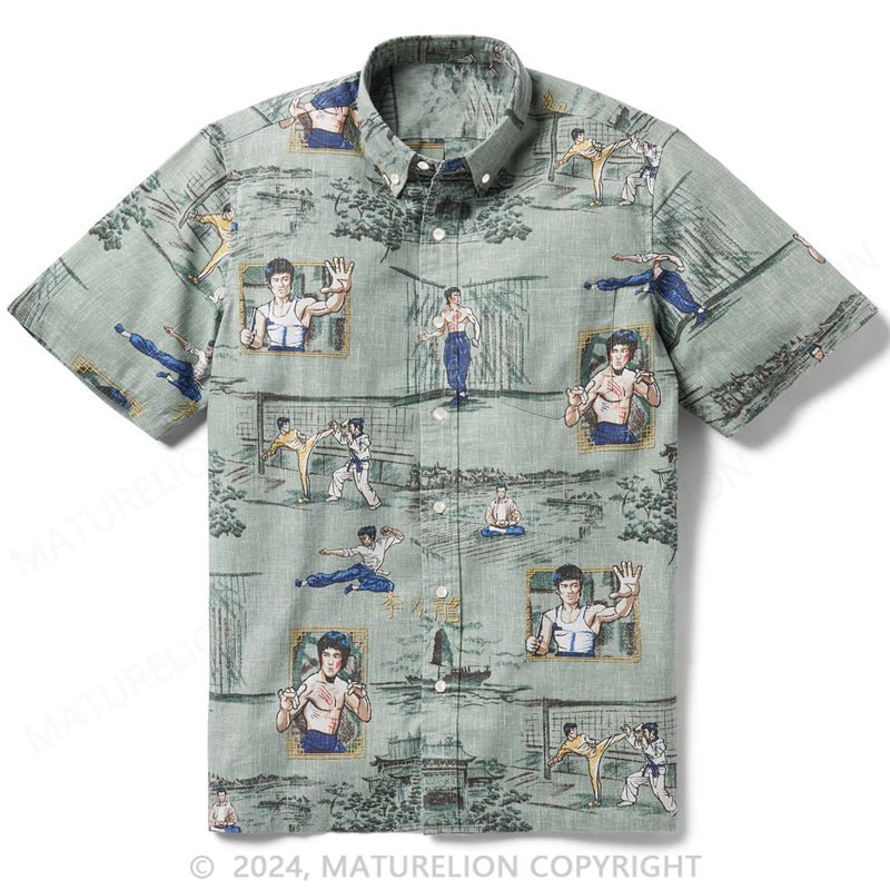 Maturelion Bruce Lee Little Dragon Hawaiian Shirt