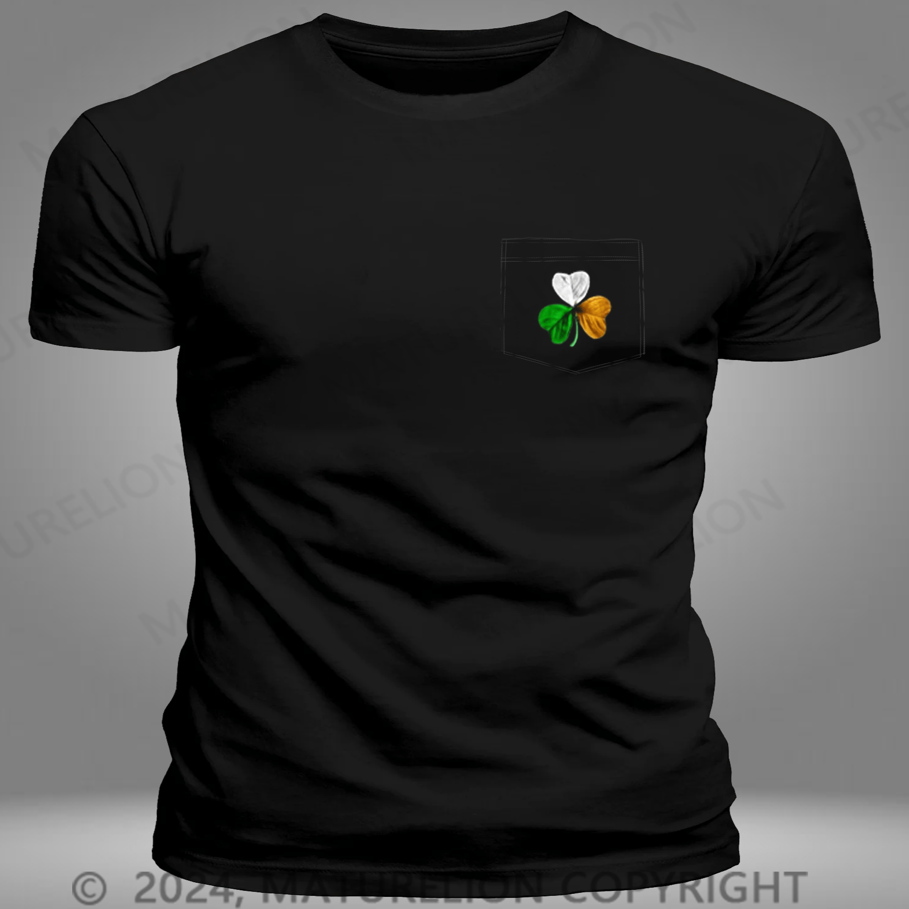 Maturelion St Patrick's T-shirt  Fighting Irish Pocket T-shirt