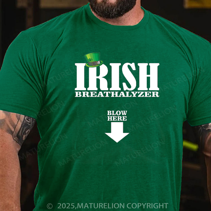 Maturelion St Patrick's T-shirt Irish Breathalyzer T-Shirt