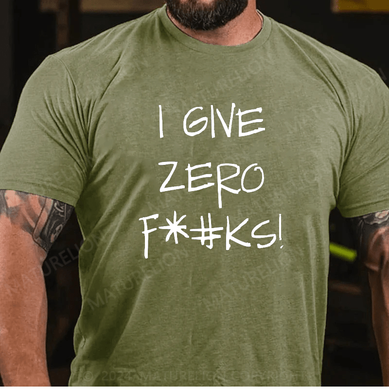 Maturelion Men's T-Shirt Logo I Give Zero F*#KS!