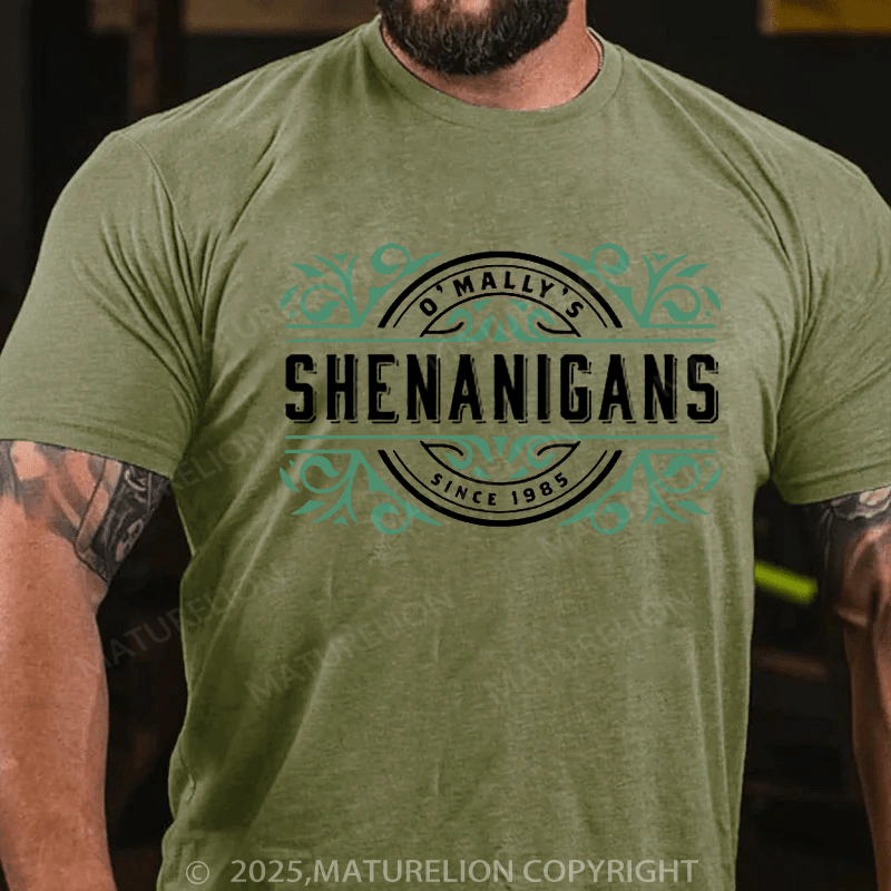 Maturelion St Patrick's T-shirt Men's Personalized Irish Shirt Family Name Custom Shenanigans Shirt