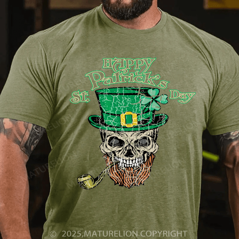 Maturelion St Patrick's T-shirt Awesome Happy St Patrick's Day Shirt With A Vintage Skull T-Shirt