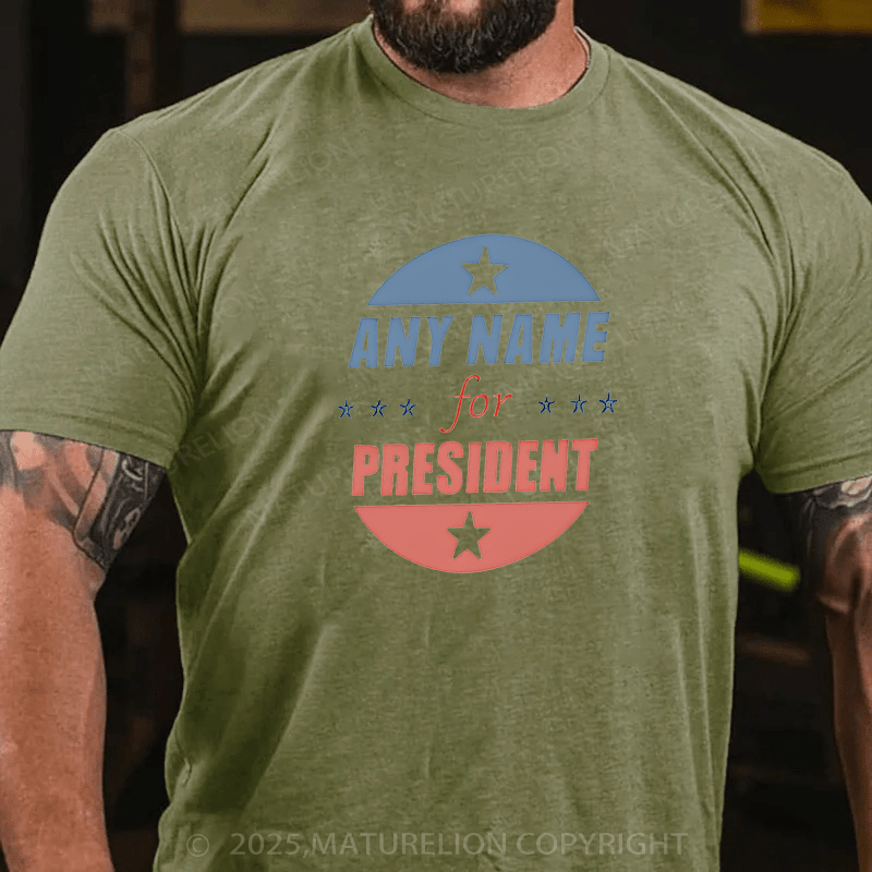 Maturelion Men¡®s T-shirt Personalized Name President T-Shirt  Cotton T-shirt