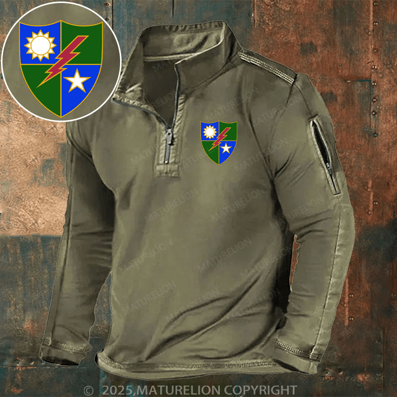 Maturelion Men's Henley Shirt US Army 75th Regiment Rangers Shield Henley Shirt