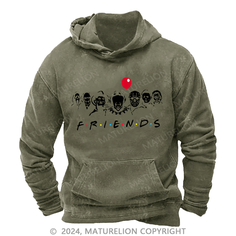 Maturelion Men's Hoodie Halloween Horror Friends Hoodie