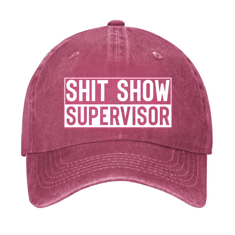 Shit Show Supervisor Funny Text Letters Adjustable Cap