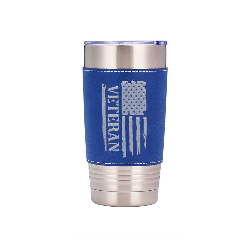 Maturelion Veteran Flag: Leatherette Tumbler