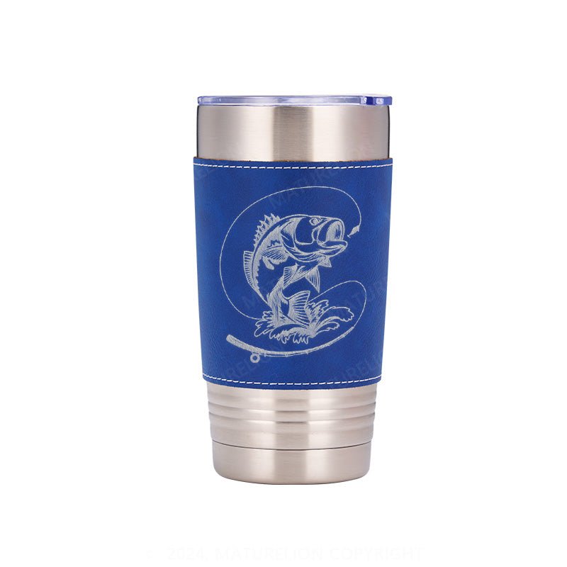 Maturelion Gone Fishing Leatherette Tumbler