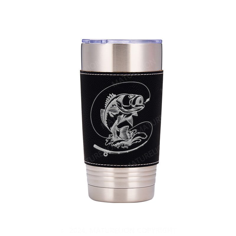 Maturelion Gone Fishing Leatherette Tumbler