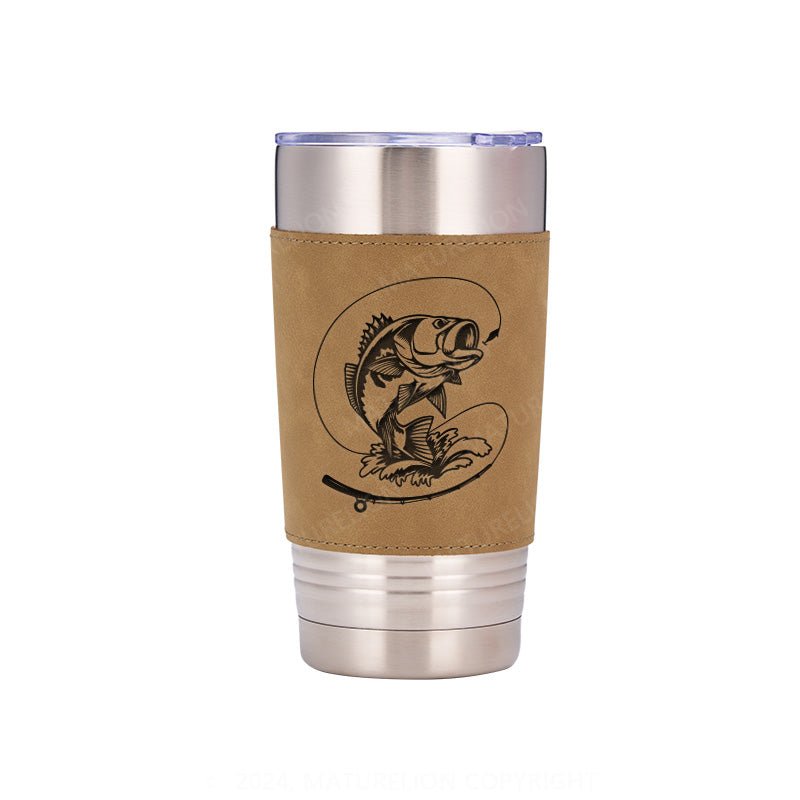 Maturelion Gone Fishing Leatherette Tumbler