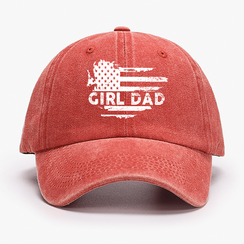 Girl Dad With Flag Print Funny Father Gift Cap