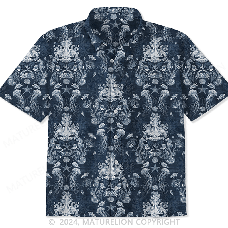 Maturelion Oceania Damask Hawaiian Shirt