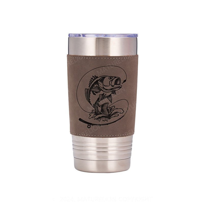 Maturelion Gone Fishing Leatherette Tumbler