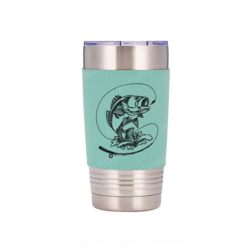 Maturelion Gone Fishing Leatherette Tumbler