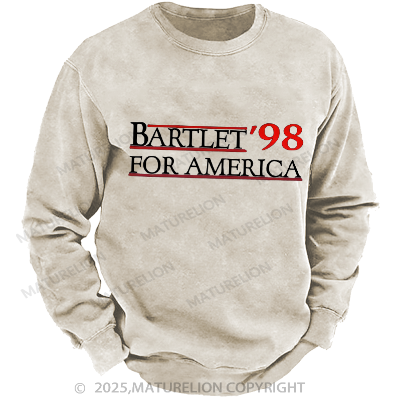 Maturelion Men's Sweatshirts Election Campaign Sweatshirts Washed Sweatshirts