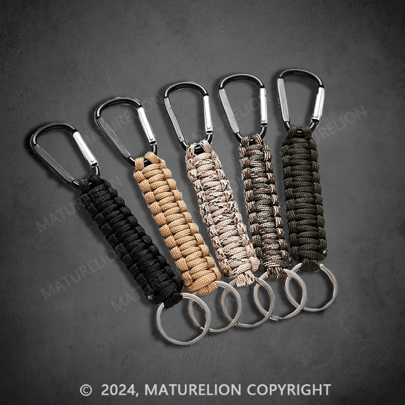 Maturelion 5Pcs Paracord Keychain Clip Carabiner Braided Lanyard for Keys Outdoor Camping Hiking Backpack